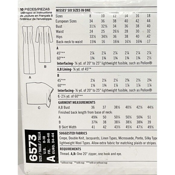 UNCUT New Look Simplicity Women Sewing Pattern 6573 Easy  Dress‎ Jacket Sz 8-18 - Picture 5 of 6